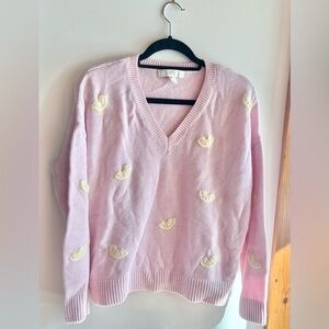 Lilly Pulitzer Tensley Fresh squeezed Embroidered sweater size Large Pink muse